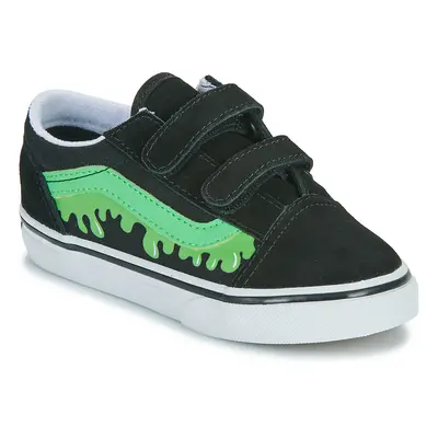 Vans Old Skool V GLOW SLIME BLACK/GREEN Rövid szárú edzőcipők Fekete