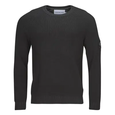 Calvin Klein Jeans BADGE EASY SWEATER Pulóverek Fekete