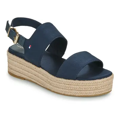 Tommy Hilfiger MID WEDGE SANDAL Gyékény talpú cipők Tengerész