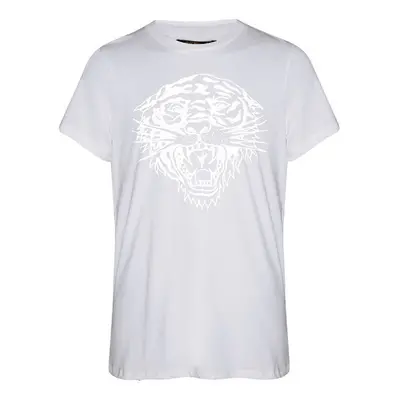 Ed Hardy Tiger glow tape crop tank top white Rövid ujjú pólók Fehér