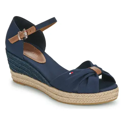 Tommy Hilfiger BASIC OPEN TOE MID WEDGE Gyékény talpú cipők Tengerész