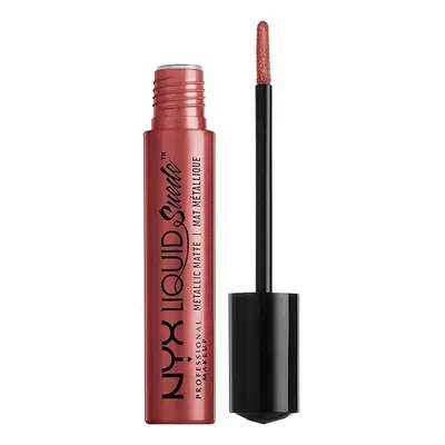 Nyx Professional Make Up Liquid Suede Metallic Matte Lipstick - Bella Rúzs Barna