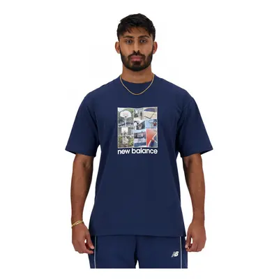 New Balance Hoops graphic t-shirt Pólók / Galléros Pólók Kék