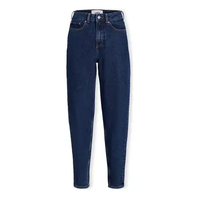 Jjxx Noos Lisbon Mom Jeans - Dark Blue Denim Egyenes szárú farmerek Kék