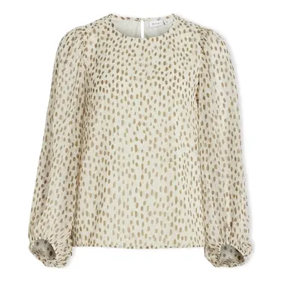 Vila Noos Top Falia L/S - Birch/Nori Blúzok Bézs