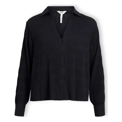 Object Stina Shirt L/S - Black Blúzok Fekete