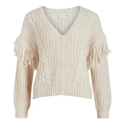 Vila Aksina Cardigan L/S - White Sand Kabátok Bézs