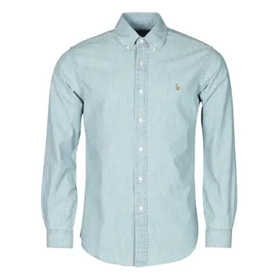 Polo Ralph Lauren CHEMISE AJUSTEE EN CHAMBRAY DENIM COL BOUTONNE LOGO PONY PLAYER Hosszú ujjú