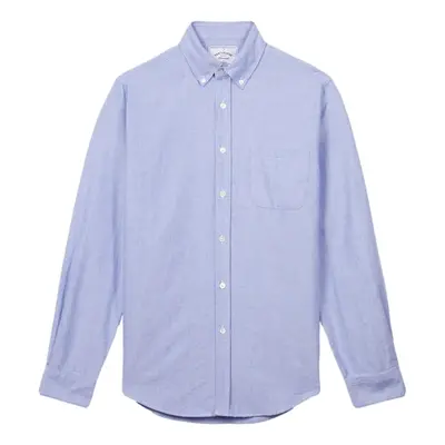 Portuguese Flannel Brushed Oxford Shirt - Blue Hosszú ujjú ingek Kék