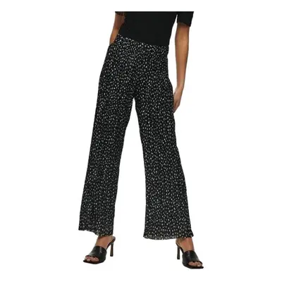 Only Elema Pleated Trousers - Black Mini Flower Nadrágok Fekete