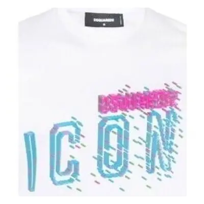 Dsquared T-Shirt Pixeled Icon Cool Fit Tee blanc Pulóverek Fehér