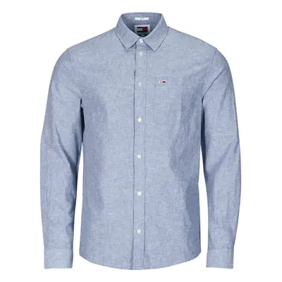 Tommy Jeans TJM REG LINEN BLEND SHIRT Hosszú ujjú ingek Kék