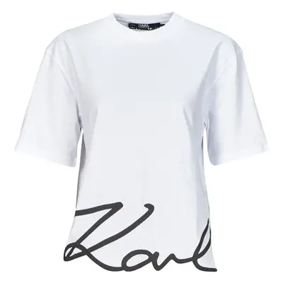 Karl Lagerfeld karl signature hem t-shirt Rövid ujjú pólók Fehér