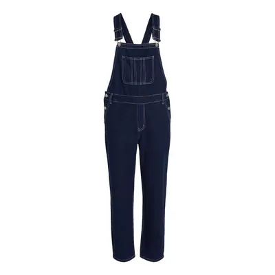 Vila Overalls Katty Juli 7/8 - Dark Blue Denim Overálok Kék