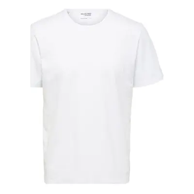 Selected Noos Pan Linen T-Shirt - Bright White Pólók / Galléros Pólók Fehér