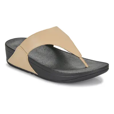 FitFlop Lulu Leather Toepost Lábujjközös papucsok Bézs