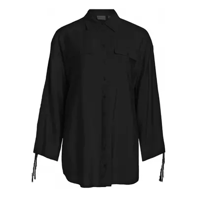 Vila Klaria Oversize Shirt L/S - Black Blúzok Fekete