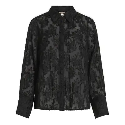 Vila Kyoto Shirt L/S - Black Blúzok Fekete