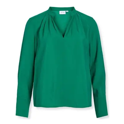 Vila Top Milla L/S - Ultramarine Green Blúzok Zöld