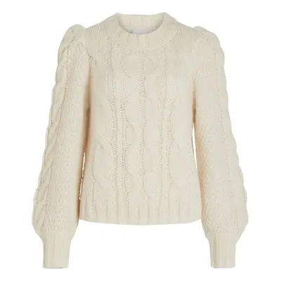 Vila Knit Fimines L/S - Birch Pulóverek Fehér