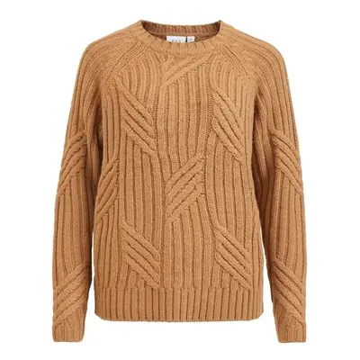 Vila Knit Malina L/S - Toasted Coconut Pulóverek Barna