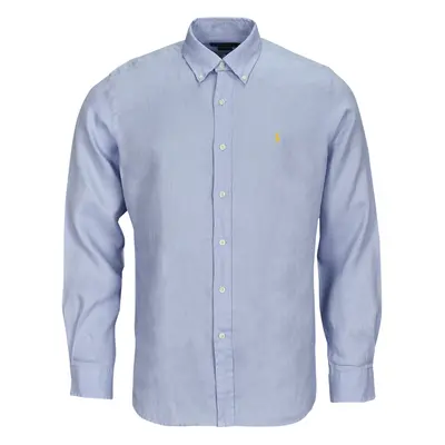 Polo Ralph Lauren CHEMISE COUPE DROITE EN LIN Hosszú ujjú ingek Kék