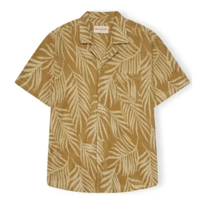 Revolution Terry Cuban 3101 Shirt - Khaki Hosszú ujjú ingek Citromsárga