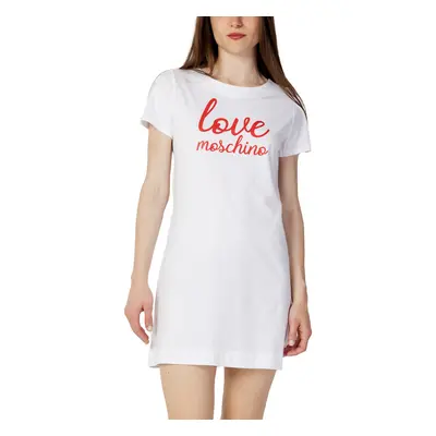 Love Moschino STAMPA LOGO W 5 929 27 M 4405 Rövid ruhák Fehér