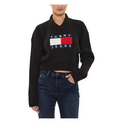 Tommy Hilfiger TJW VNCK CENTER FLAG DW0DW18528 Pulóverek Fekete