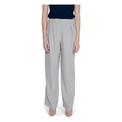 Vila VISELMA BRIELLA HW PLEATED PANTS 14098206 Lenge nadrágok Bézs