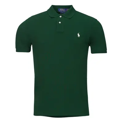 Polo Ralph Lauren POLO AJUSTE SLIM FIT EN COTON BASIC MESH Rövid ujjú galléros pólók Zöld