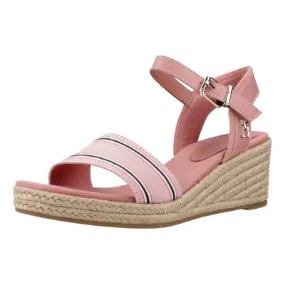 Tommy Hilfiger SHIRTING WEDGE SANDAL Szandálok / Saruk Rózsaszín