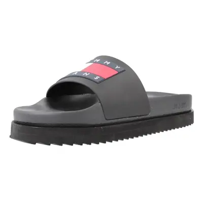 Tommy Jeans TJW ELEVATED FLATFORM SLIDE Lábujjközös papucsok Fekete