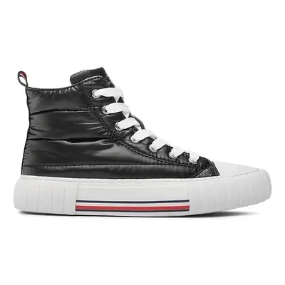 Tommy Hilfiger HIGH TOP LACEUP SNEAKER Bokacsizmák Fekete