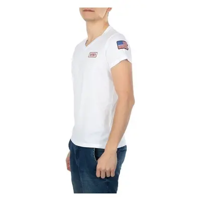 Nasa BASIC FLAG V NECK Pólók / Galléros Pólók Fehér