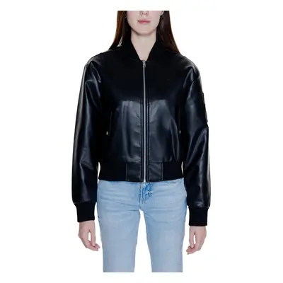 Calvin Klein Jeans FAUX LEATHER BOMBER J20J223546 Steppelt kabátok Fekete