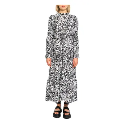 Only ONLOLYMPIA L/S MIDI DRESS WVN - 15221277 Rövid ruhák Fekete