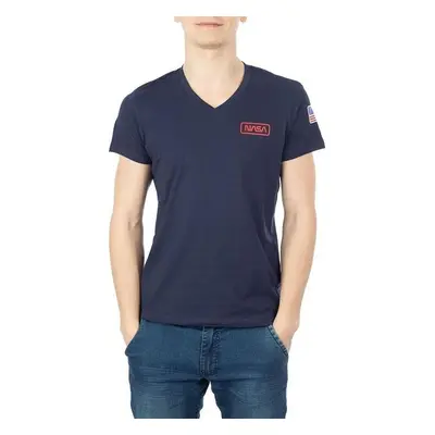 Nasa BASIC FLAG V NECK Pólók / Galléros Pólók Kék