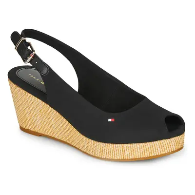 Tommy Hilfiger ICONIC ELBA SLING BACK WEDGE Szandálok / Saruk Fekete