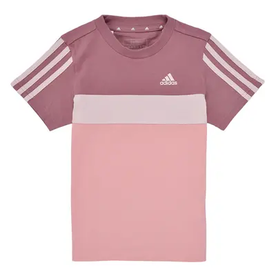 adidas Tiberio 3-Stripes Colorblock Cotton T-Shirt Rövid ujjú pólók Rózsaszín