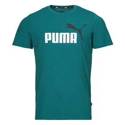 Puma ESS+ 2 COL LOGO TEE Rövid ujjú pólók Kék