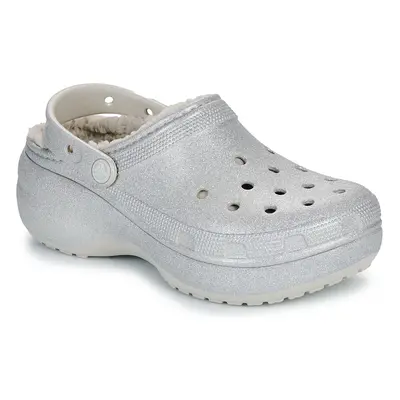 Crocs ClsPlatformGlitterLinedClogW Klumpák Ezüst