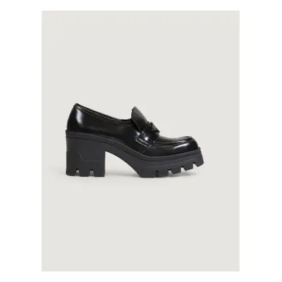 Calvin Klein Jeans CHUNKY HEELED LOAFER YW0YW01494 Félcipők Fekete