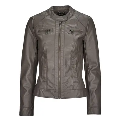 Only ONLBANDIT FAUX LEATHER BIKER OTW Bőrkabátok Szürke