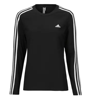 adidas Essentials 3-Stripes Long Sleeve Long-Sleeve Top Hosszú ujjú pólók Fekete