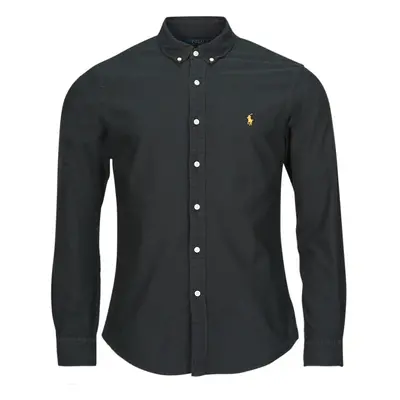 Polo Ralph Lauren CHEMISE AJUSTEE SLIM FIT EN OXFORD LEGER Hosszú ujjú ingek Fekete