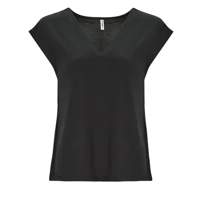 Only ONLFREE S/S MODAL V-NECK TOP JRS Rövid ujjú pólók Fekete