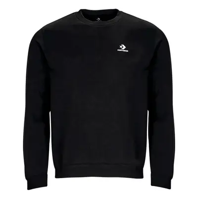 Converse GO-TO EMBROIDERED STAR CHEVRON FLEECE CREW SWEATSHIRT Pulóverek Fekete