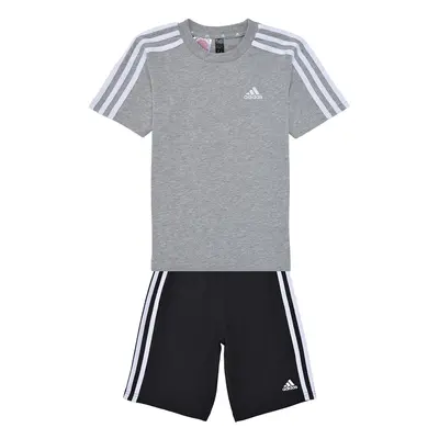 adidas Essentials 3-Stripes Tee and Shorts Set Melegítő együttesek Szürke