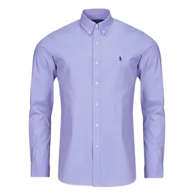 Polo Ralph Lauren CHEMISE AJUSTEE SLIM FIT EN POPELINE UNIE Hosszú ujjú ingek Kék